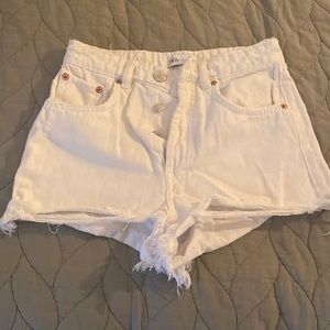 Zara white jean shorts